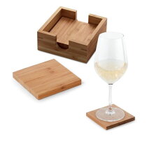 Set van 4 bamboe onderzetters