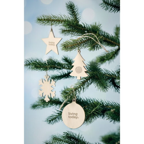 BALY Boomhanger kerstbal hout