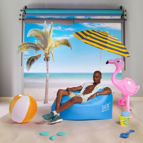 SeatZac opblaasbare zitzak Sky Blue